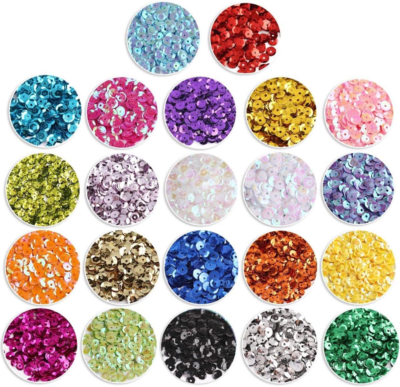 9460 PCS Cup Sequins, Bulk Mixed Colors Loose Sequins for Crafts Sequins and Spangles for DIY Making 6MM, 110 Gram
